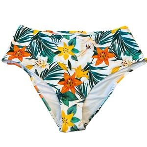NWOT Cupshe Women’s Swim Floral High-Waisted Bikini Bottoms size 2X